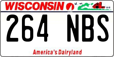 WI license plate 264NBS