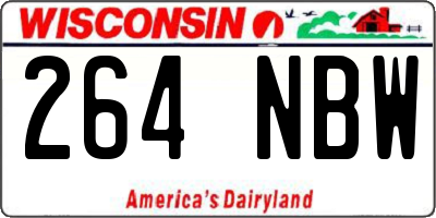 WI license plate 264NBW