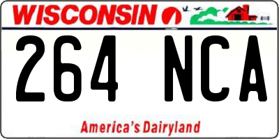 WI license plate 264NCA