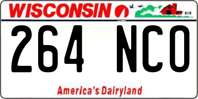 WI license plate 264NCO