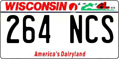 WI license plate 264NCS