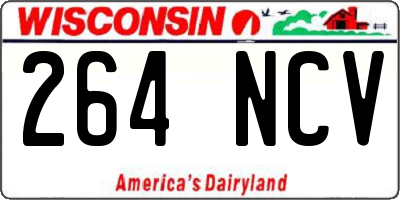 WI license plate 264NCV