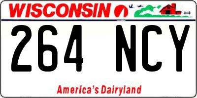 WI license plate 264NCY