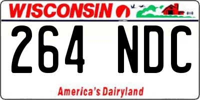 WI license plate 264NDC