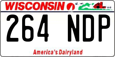 WI license plate 264NDP