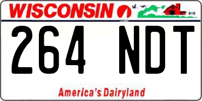 WI license plate 264NDT