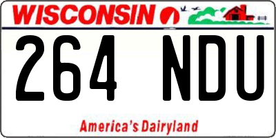WI license plate 264NDU