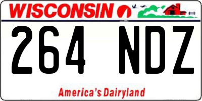 WI license plate 264NDZ