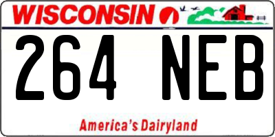 WI license plate 264NEB