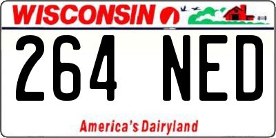 WI license plate 264NED