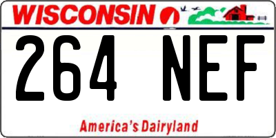 WI license plate 264NEF