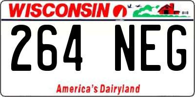 WI license plate 264NEG