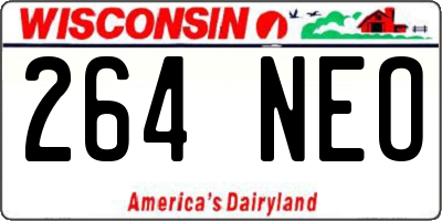 WI license plate 264NEO