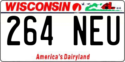 WI license plate 264NEU