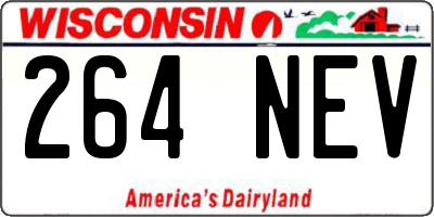 WI license plate 264NEV