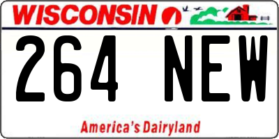 WI license plate 264NEW