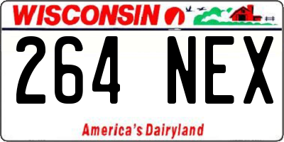 WI license plate 264NEX