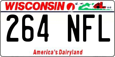 WI license plate 264NFL