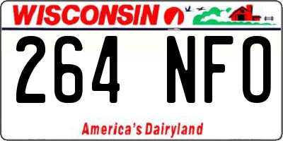 WI license plate 264NFO