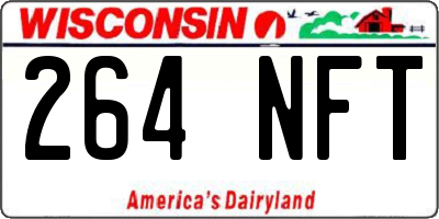 WI license plate 264NFT