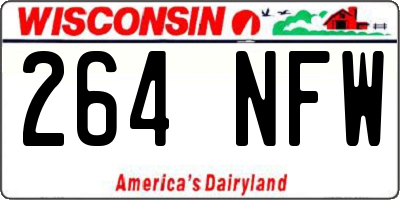 WI license plate 264NFW
