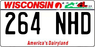 WI license plate 264NHD