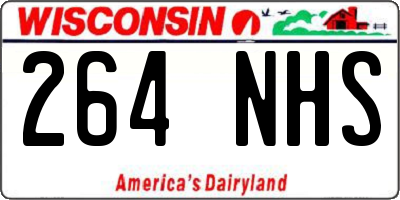 WI license plate 264NHS