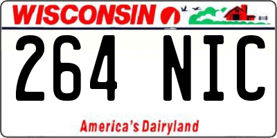WI license plate 264NIC