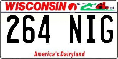 WI license plate 264NIG
