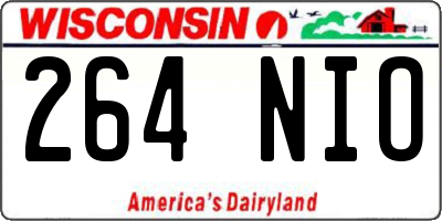 WI license plate 264NIO