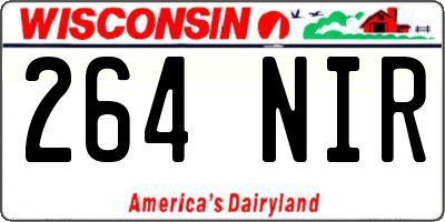WI license plate 264NIR