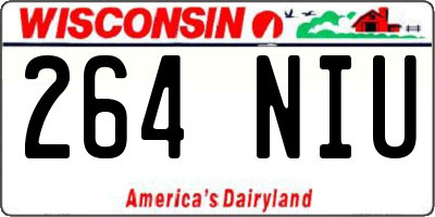 WI license plate 264NIU