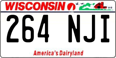WI license plate 264NJI