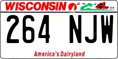 WI license plate 264NJW