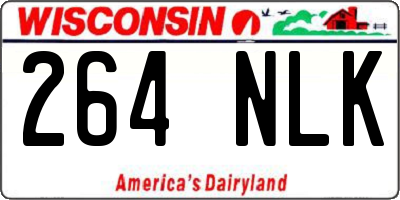 WI license plate 264NLK