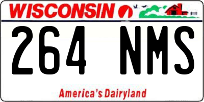 WI license plate 264NMS