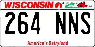WI license plate 264NNS