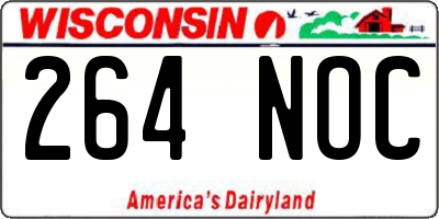 WI license plate 264NOC