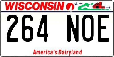 WI license plate 264NOE
