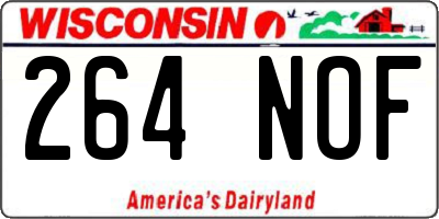 WI license plate 264NOF