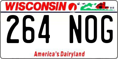 WI license plate 264NOG