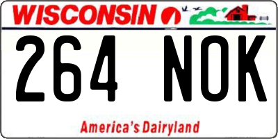 WI license plate 264NOK