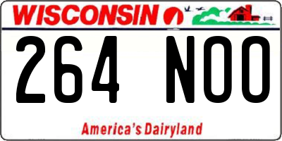 WI license plate 264NOO