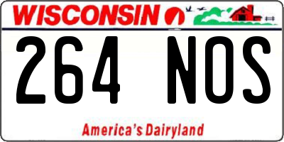 WI license plate 264NOS