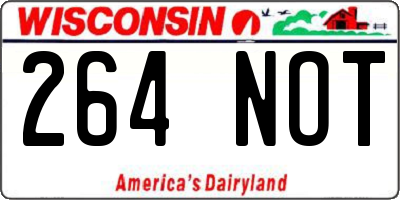 WI license plate 264NOT