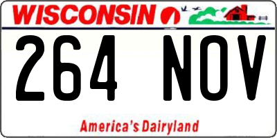 WI license plate 264NOV