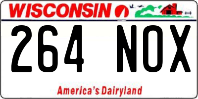WI license plate 264NOX
