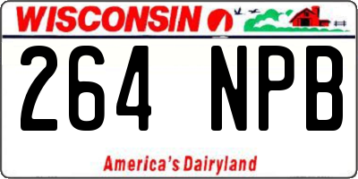 WI license plate 264NPB