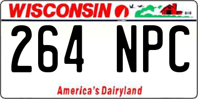 WI license plate 264NPC