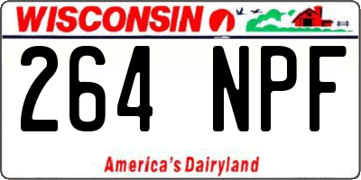 WI license plate 264NPF